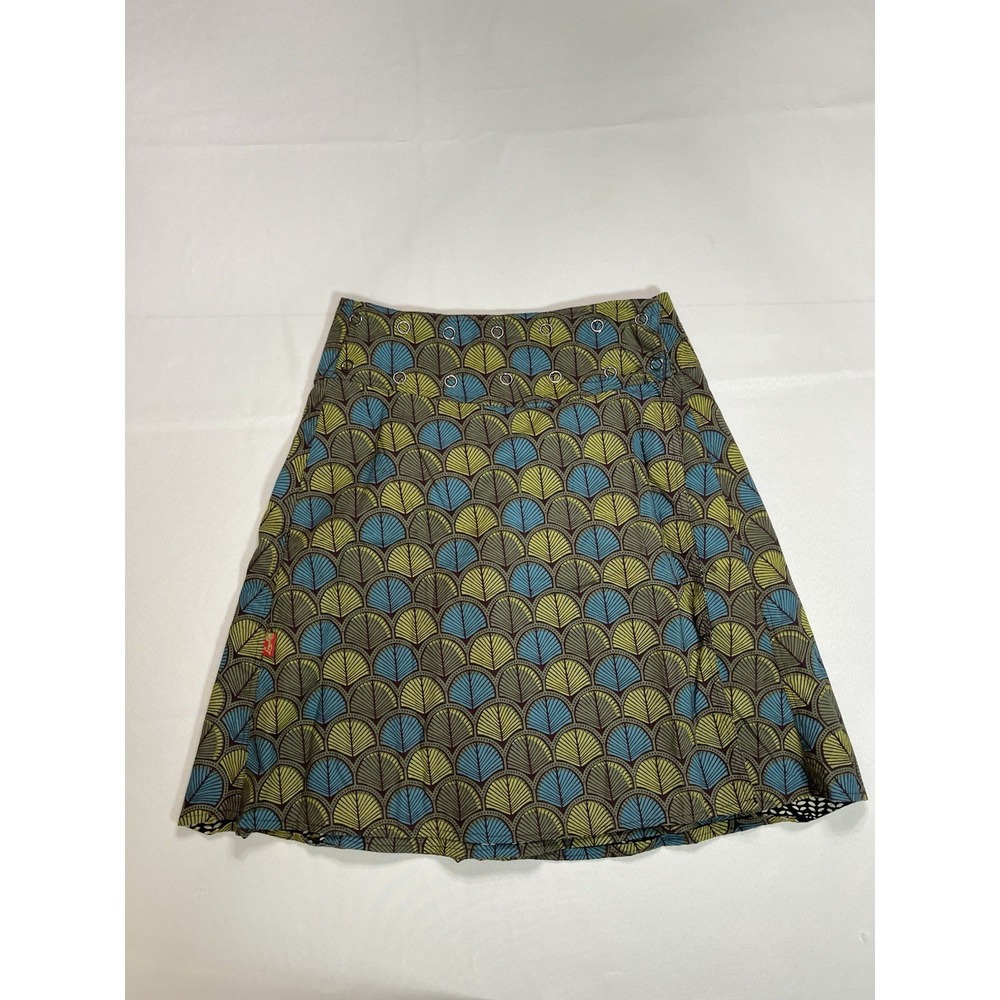 Lingam Reversible Wrap Skirt Floral Geometric Snap Button Adjustable Free Size